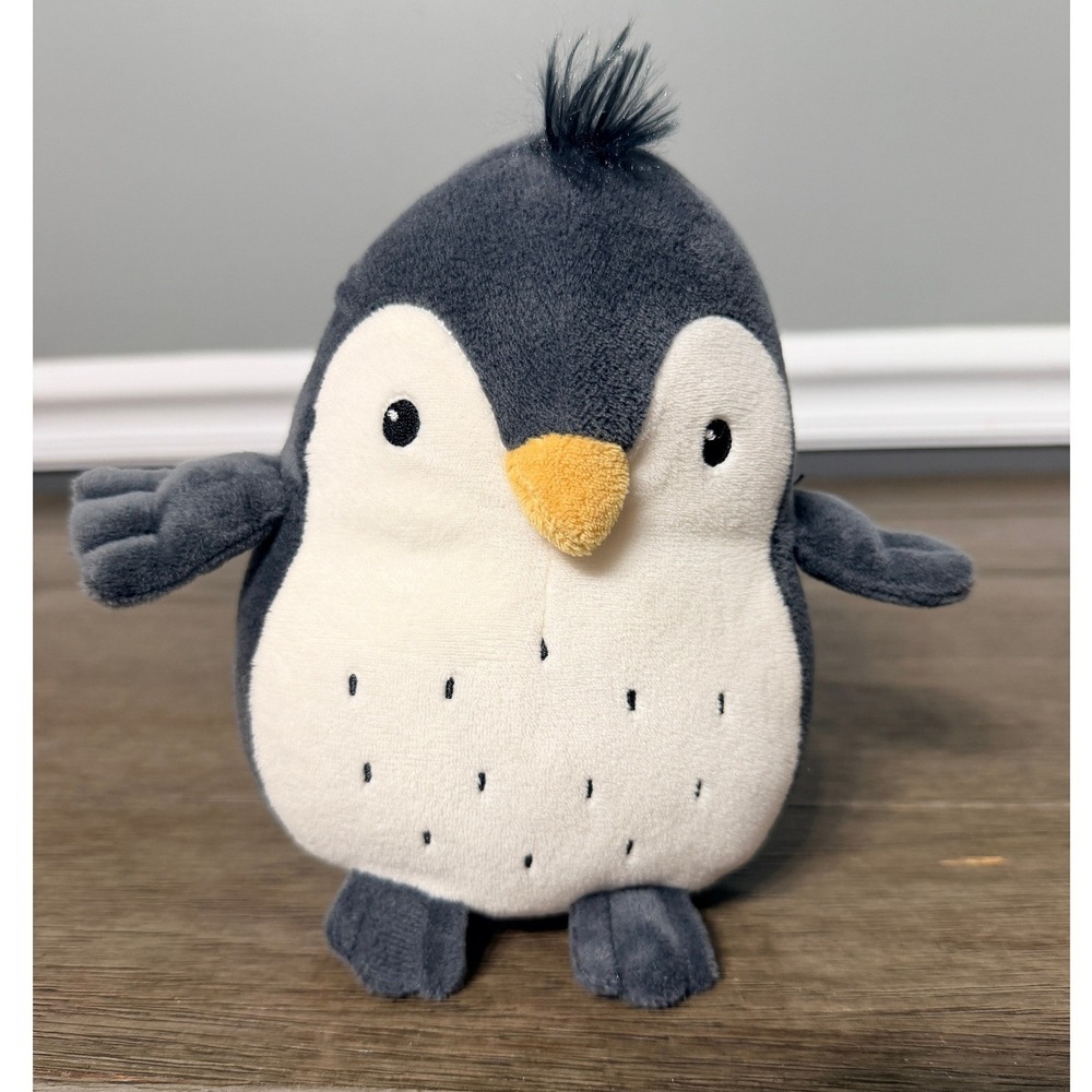 H&M Home Penguin Plush Stuffed Animal Toy‎ Gray White Nursery Decor 8" Soft Bird